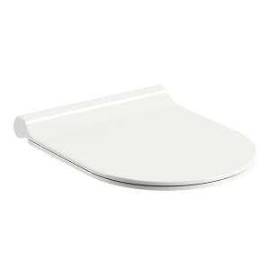 Capac WC Ravak Concept Chrome Uni slim cu inchidere lenta alb