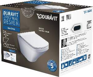 Set vas WC suspendat Duravit Durastyle Rimless cu capac inchidere lenta