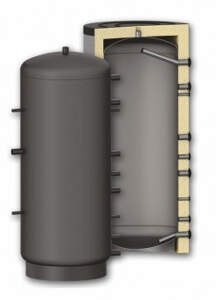 Puffer - Rezervor de acumulare agent termic izolat Sunsytem P 1000 cu izolatie de 10 cm, capacitate 1000 litri, fara serpentina, presiune de lucru 3 bar