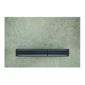 Clapeta cu actionare dubla Geberit Sigma 50 beton cu detalii crom-negru
