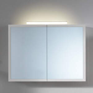 Dulap baie suspendat 95 cm cu oglinda si 2 usi, iluminare LED, alb, KolpaSan Blanche