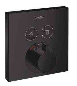 Baterie cada - dus termostatata Hansgrohe Select negru mat montaj incastrat necesita corp ingropat