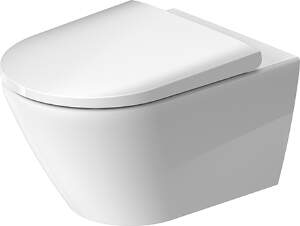 Vas wc suspendat Duravit D-Neo Rimless HygieneGlaze 37x54cm fixare ascunsa