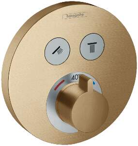 Baterie cada - dus termostatata Hansgrohe ShowerSelect S cu montaj incastrat necesita corp ingropat bronz periat