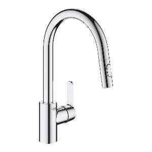 Baterie bucatarie Grohe Get cu dus extractibil dual spray pipa C crom