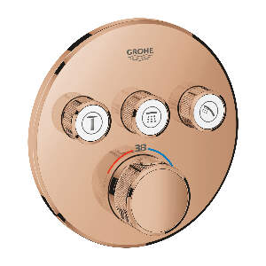 Baterie cada - dus termostatata Grohe Grohtherm SmartControl Round cu 3 functii montaj incastrat necesita corp ingropat warm sunset