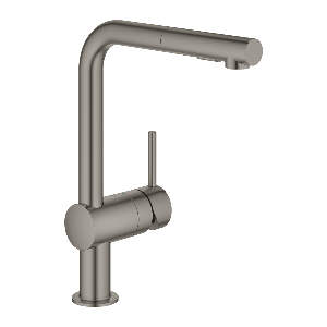 Baterie bucatarie Grohe Minta cu dus extractibil dual spray pipa L brushed hard graphite