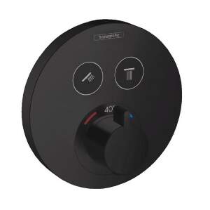 Baterie de baie cu termostat si 2 functii Hansgrohe Shower Select S negru mat
