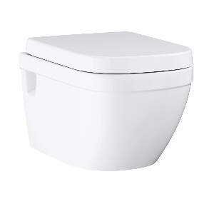 Set vas wc Grohe Euro Ceramic Rimless cu capac cu inchidere lenta si Quick Release alb