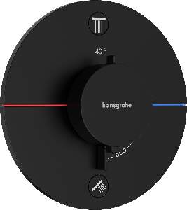 Baterie cada - dus termostatata Hansgrohe ShowerSelect Comfort S cu 2 functii montaj incastrat necesita corp ingropat negru mat