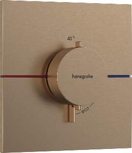 Baterie dus termostatata Hansgrohe ShowerSelect Comfort E cu montaj incastrat necesita corp ingropat bronz periat
