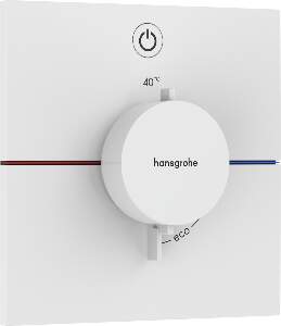 Baterie dus termostatata Hansgrohe ShowerSelect Comfort E On/Off cu montaj incastrat necesita corp ingropat alb mat