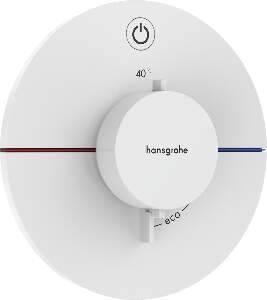 Baterie dus termostatata Hansgrohe ShowerSelect Comfort S On/Off cu montaj incastrat necesita corp ingropat alb mat