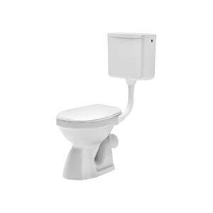 Set 3 componente, vas toaleta Easil,Iesire laterala, Capac, Rezervor Geberit, Cot WC Insertie Metalica, Sistem fixare pardoseala