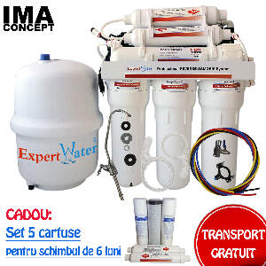 Sistem Osmoza Inversa + Cadou set 5 cartuse, Expert Water 50, cu pompa