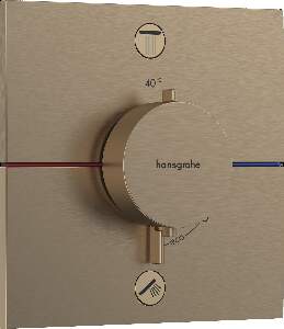 Baterie cada - dus termostatata Hansgrohe ShowerSelect Comfort E cu 2 functii montaj incastrat necesita corp ingropat bronz periat