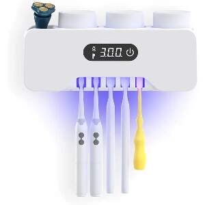Sterilizator UV cu dispenser automat pentru periute de dinti,Luca ,alb