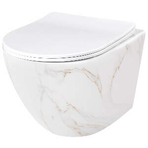 Set vas WC suspendabil rimless Rea Carlos Aiax Shiny şi capac soft close alb