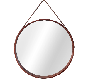 Oglinda rotunda cu rama din lemn 50 cm Rea Loft D.Brown