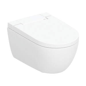 Set vas WC suspendat, Geberit, AquaClean Alba, capac cu funcție de bideu, TurboFlush, alb