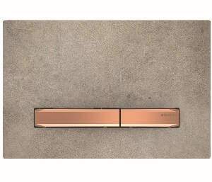 Clapeta actionare Geberit Sigma50 aspect beton detalii rose-gold
