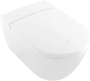 Set vas WC suspendat Villeroy&Boch ViClean l100 DirectFlush CeramicPlus si capac inchidere lenta cu functie bideu electric alb